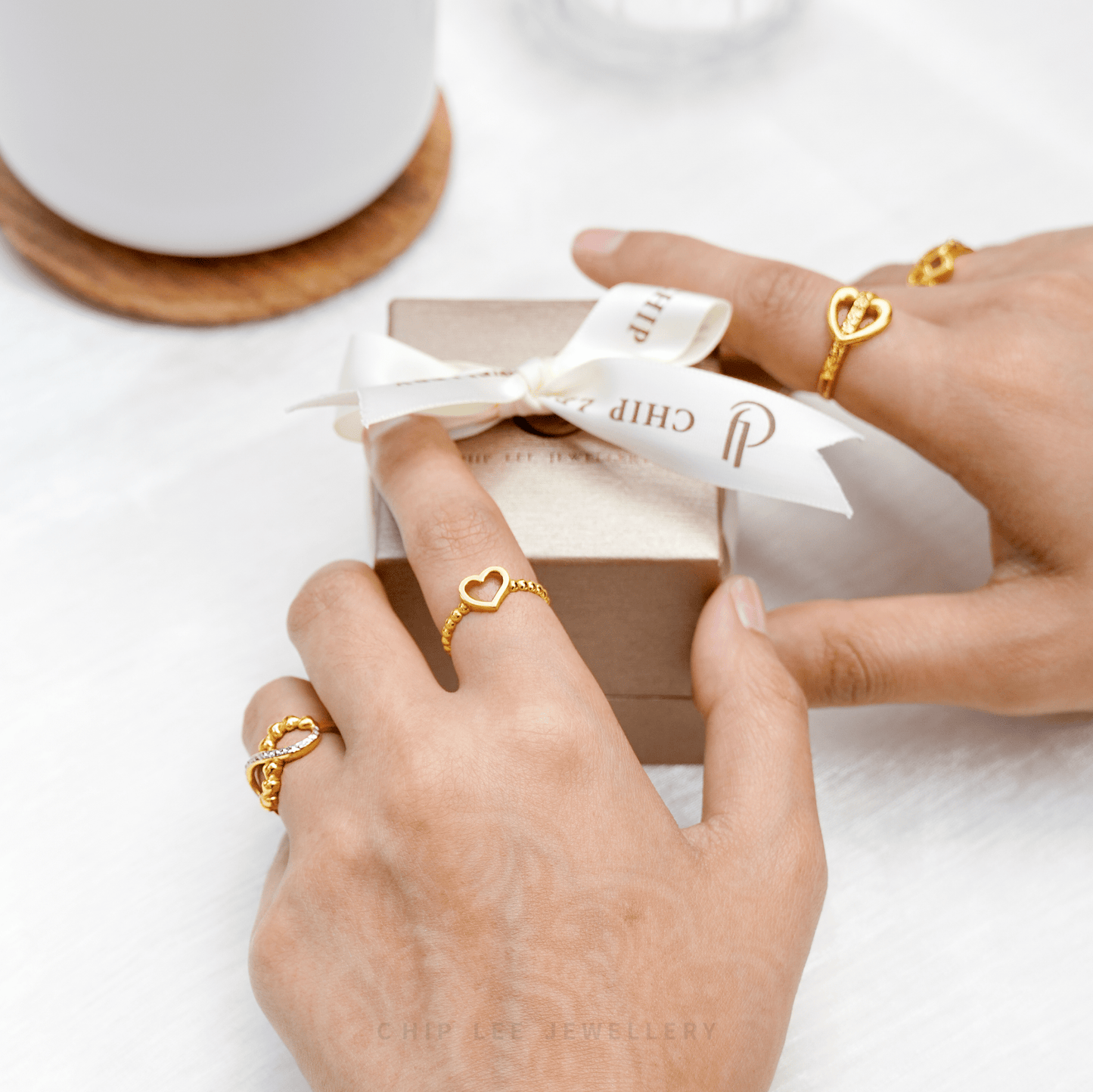 Duo Tone Eternal Hearts Infinity Ring