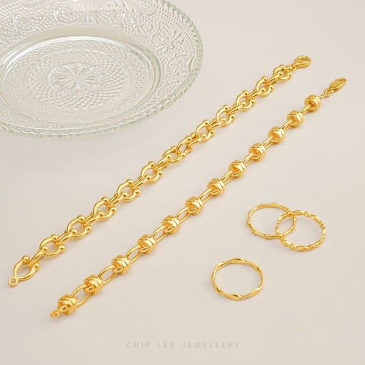 Bar Ball Link Chain Bracelet