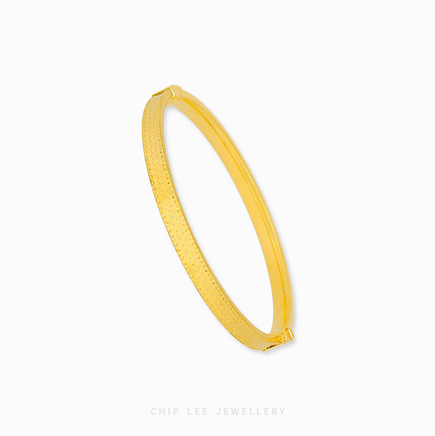 916 gold Honeycomb Bangle, modern geometric women’s gold bracelet for everyday wear, stacking, or gifting