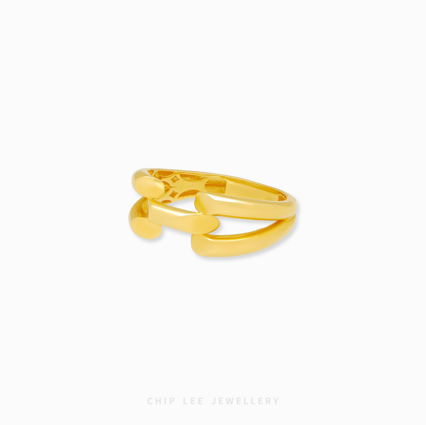 Gold ring on a white background with 'Chop Lee Jewellery' branding.