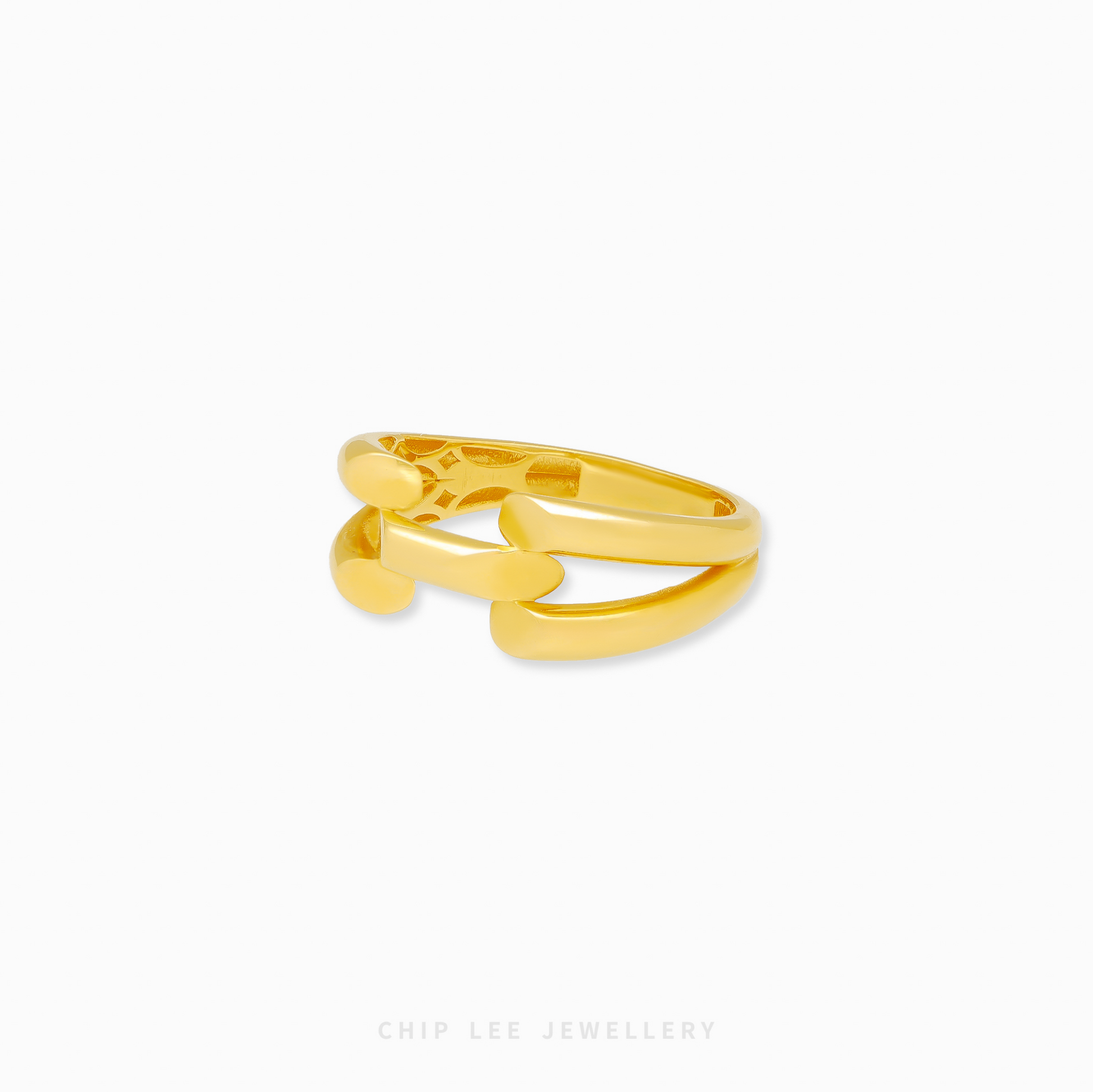 Gold ring on a white background with 'Chop Lee Jewellery' branding.