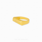 Gold bar ring with minimalist rectangular design in polished finish