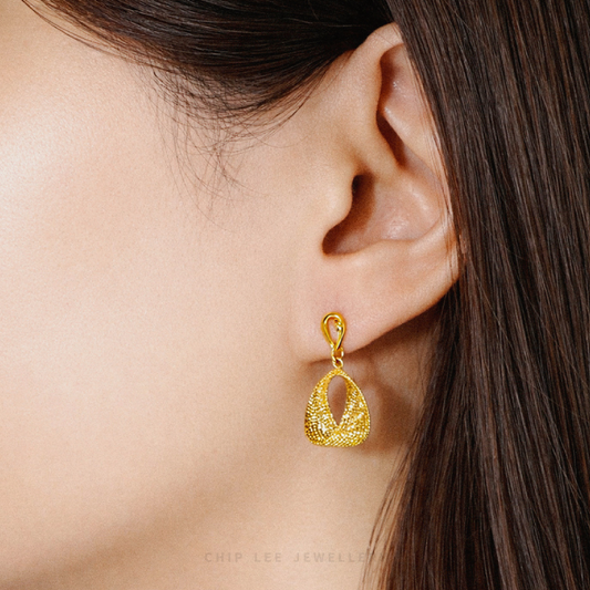 Mesh Oval Earrings