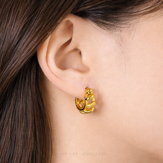 Intertwined Curb Chain Hoop Earrings