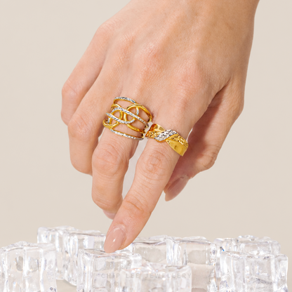Duo Tone Crossover Ring