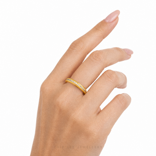 Duo Tone Facet Eternity Ring