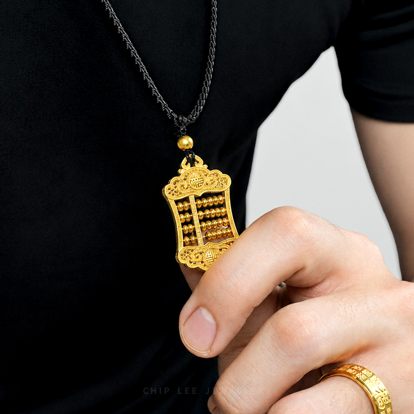 999 Pure Gold Prosperity Abacus Necklace