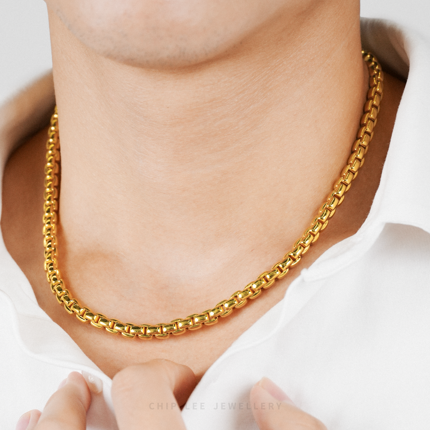 Round Box Link Necklace