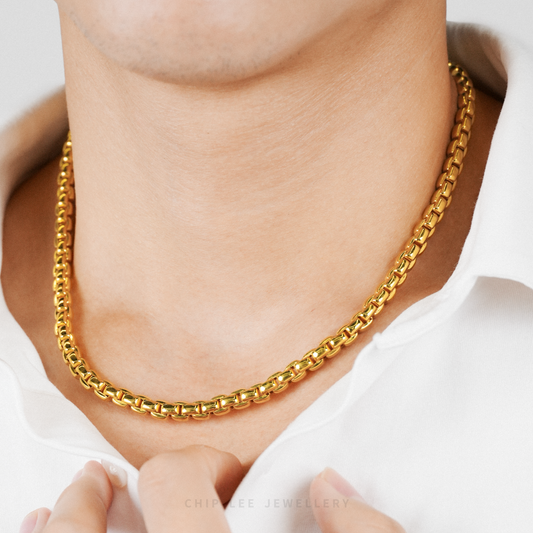 Round Box Link Necklace