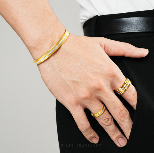 Duo Tone Facet Eternity Ring