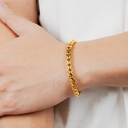 Round Box Link Bracelet