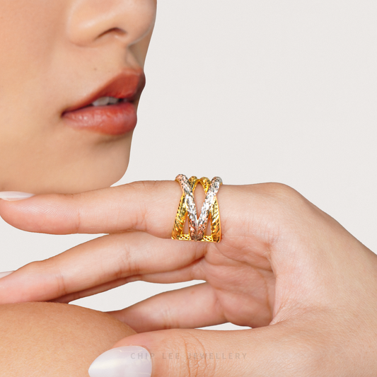 Duo Tone Helix Ring