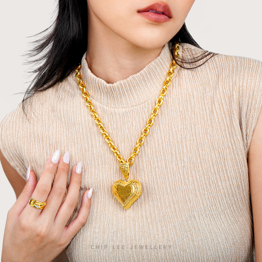 Chunky Textured Heart Pendant