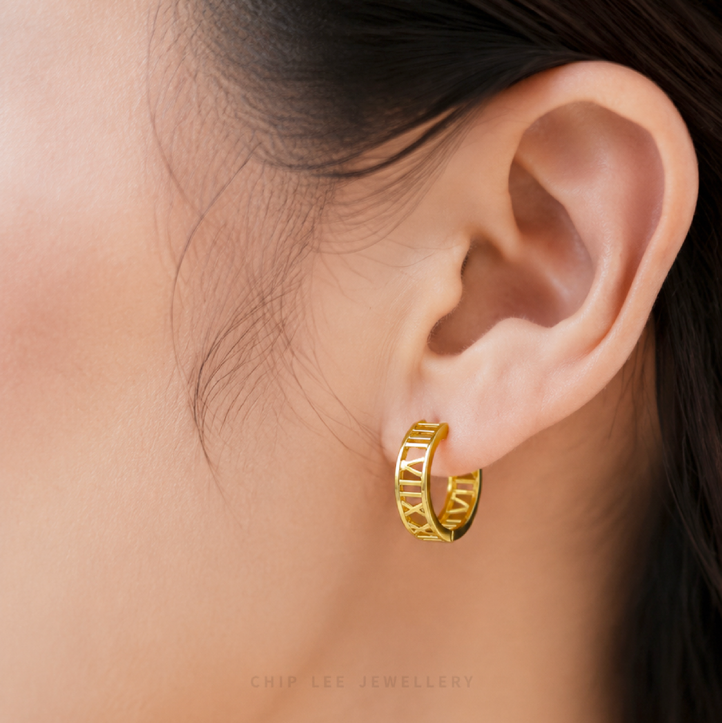 Roman Numerals Hoop Earrings