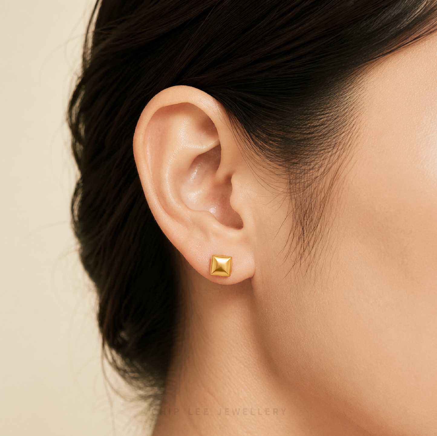 999 Pure Gold Square Earrings