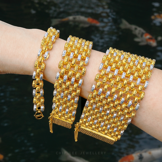 Duo Tone Lattice Bracelet | 7-Row