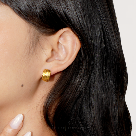 Ribbed Hoop Earrings