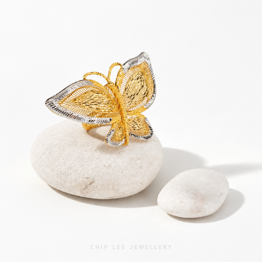 Duo Tone Statement Butterfly Ring