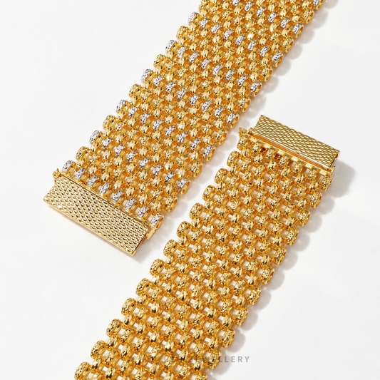Duo Tone Lattice Bracelet | 8-Row