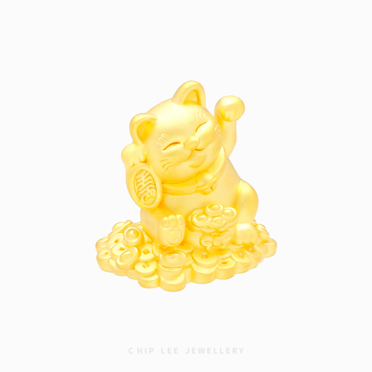 999 Pure Gold Fortune Cat Figurine