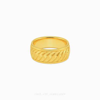 Twisted cable-inspired statement ring