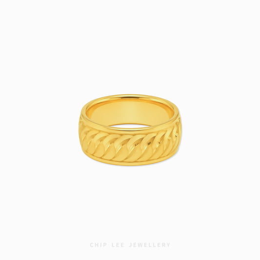 Twisted cable-inspired statement ring