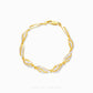 916 gold Seraphina wing design bracelet featuring intertwined yellow and white gold-toned links with flowing feather-like details
