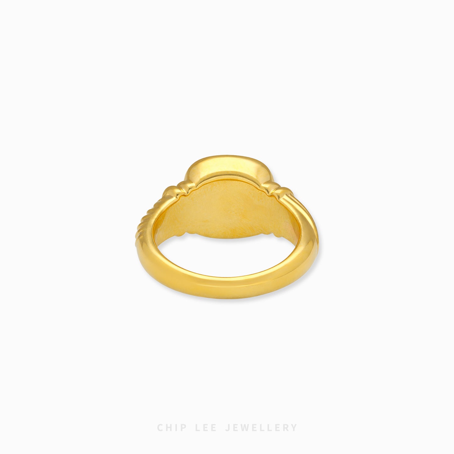 Square signet ring in polished gold minimalist design