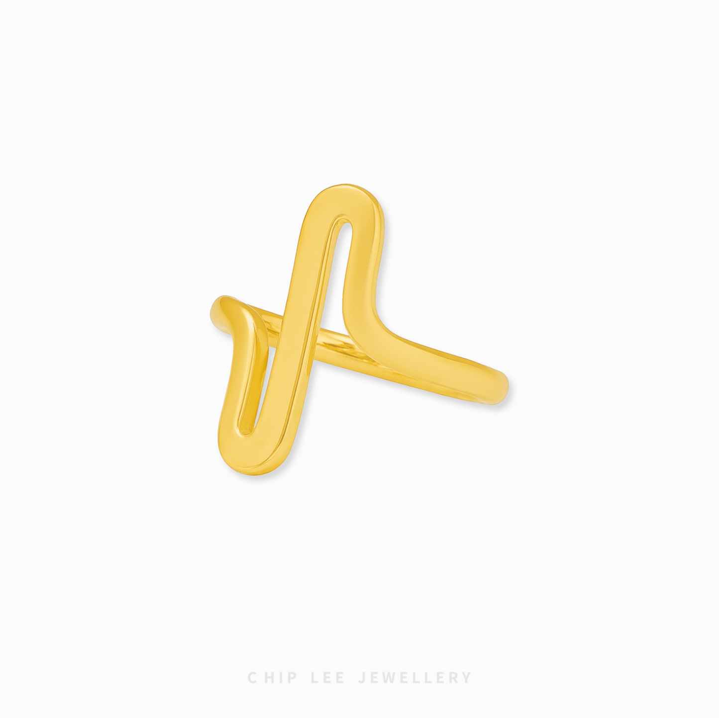 Squiggle Ring with fluid squiggled design, modern playful women’s jewelry, comfortable fit, perfect for everyday or stackable wear