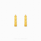 Gold bamboo hoop earrings with studded design modern jewelry