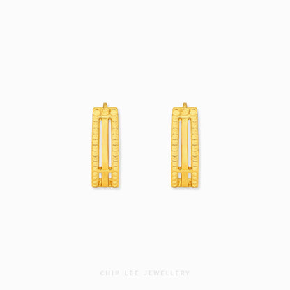 916 gold hexagon hoop earrings geometric studded design