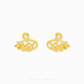 Swan Stud Earrings in 999 pure gold
