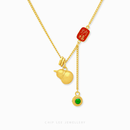 999 Pure Gold Prosperity Hu Lu (葫芦) Necklace | Gu Fa Jin (古法金) Collection