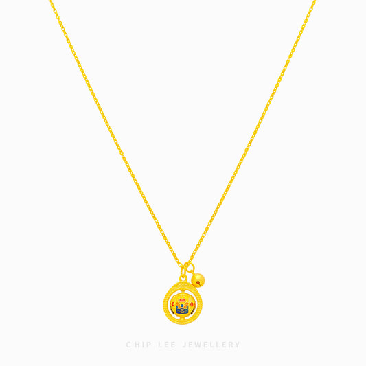 999 Pure Gold Spinning Charm Necklace | Gu Fa Jin (古法金) Collection