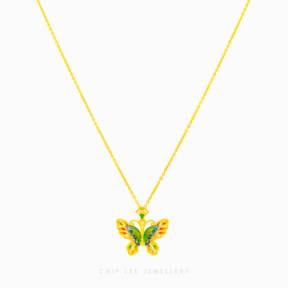 999 Pure Gold Gu Fa Jin Butterfly Necklace