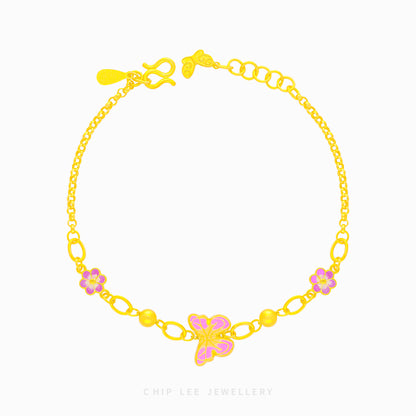 999 Pure Gold Gu Fa Jin Butterfly Chain Bracelet