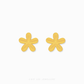 Textured Floral Stud Earrings in 999 pure gold