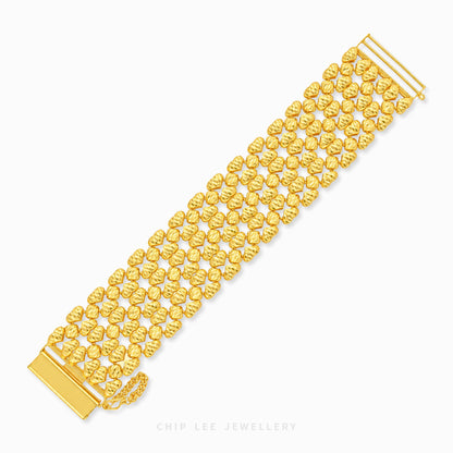 Textured Heart Link Bracelet