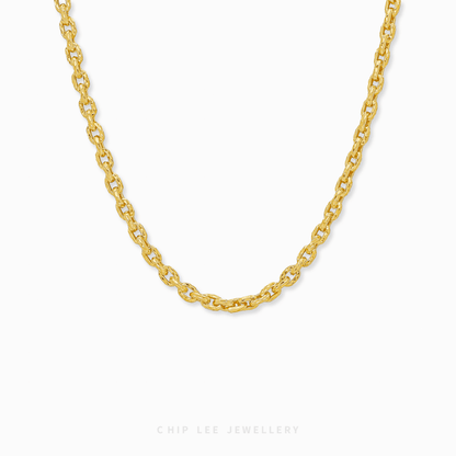Textured Link Chain with detailed textured links, elegant women’s jewelry ideal for everyday wear or layering looks