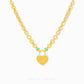 916 gold Turquoise Tranquility Love Necklace. Hallmarked in Singapore for certified purity and authenticity.