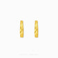 A pair of gold huggie hoop earrings with a twisted, textured surface, shown on a clean white background with the brand name 'CHIP LEE JEWELLERY' at the bottom.