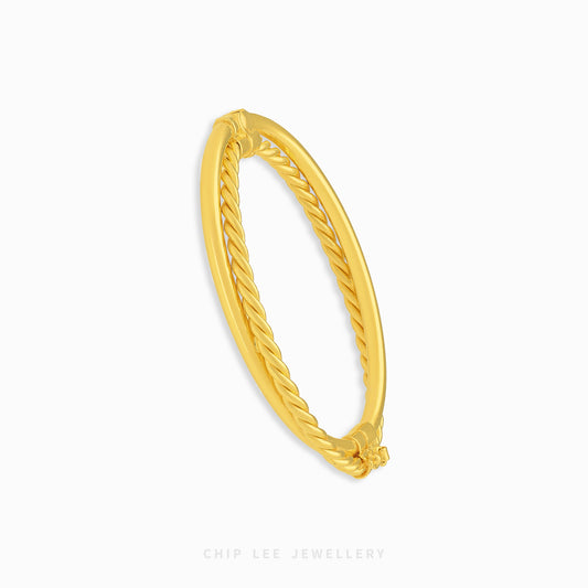 Twisted Rope Bangle Bracelet featuring an elegant rope-inspired textured design