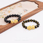 999 Pure Gold Black Fortune Agate Pixiu Bracelet | 财运亨通 (Cai Yun Heng Tong)
