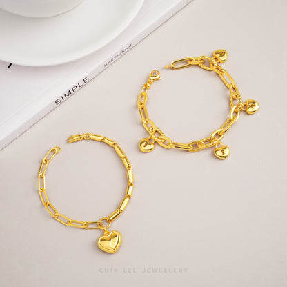 Heart Mixed Link Bracelet