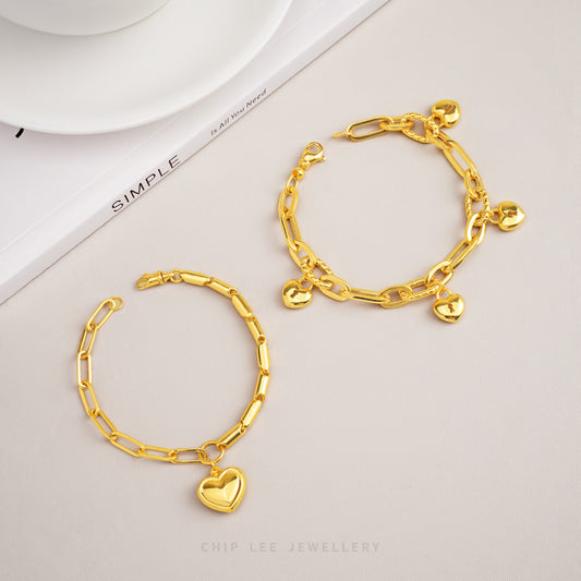 Heart Lock Link Bracelet