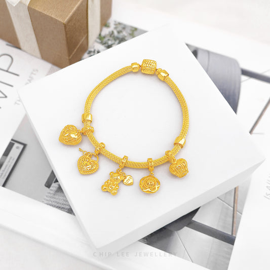 Intricate Heart Lock and Key Charm