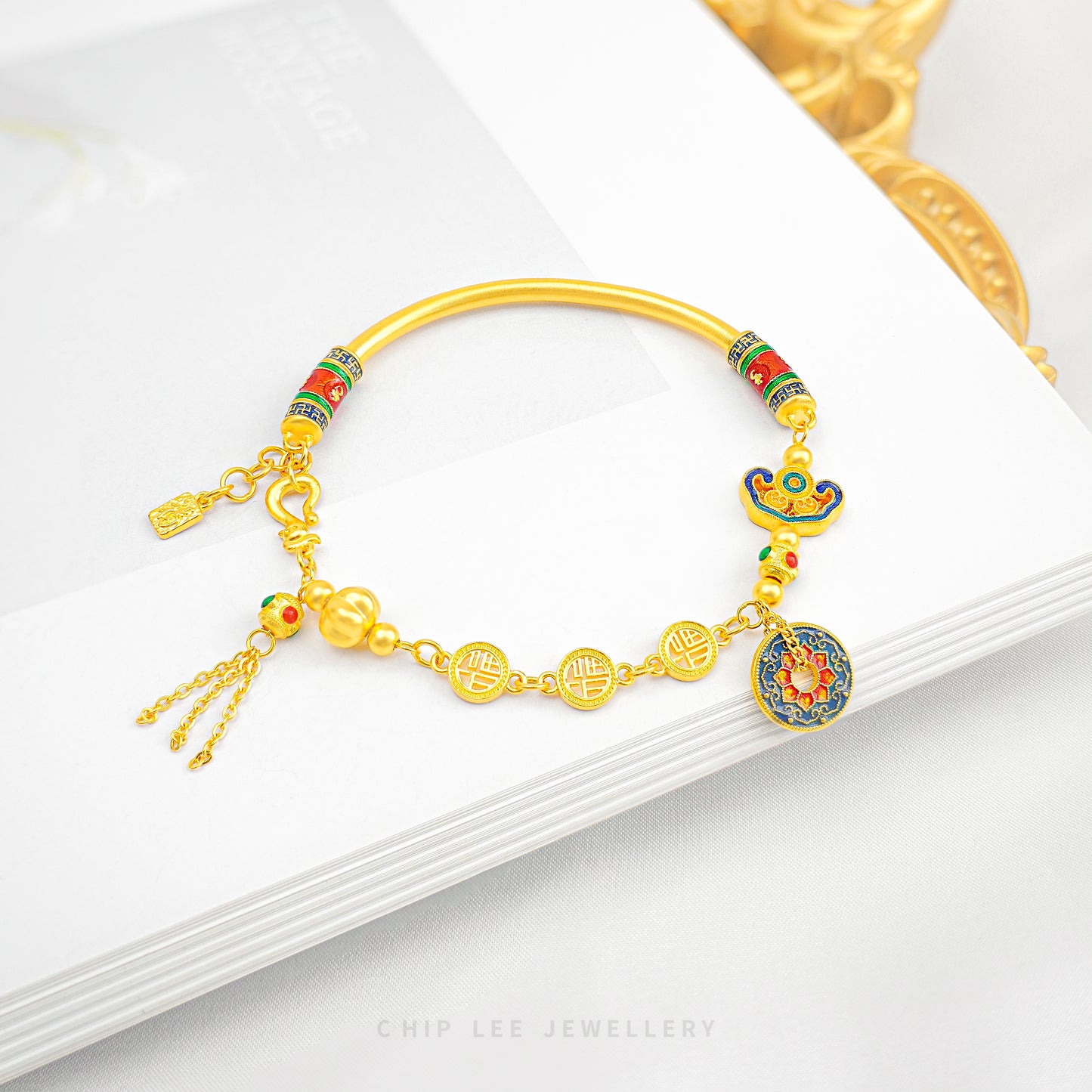 999 Pure Gold Gu Fa Jin Fu Traditional Bracelet