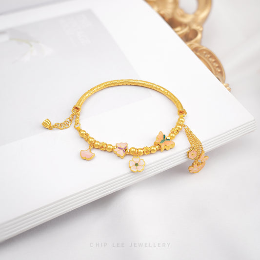 999 Pure Gold Flora Bracelet | Gu Fa Jin (古法金) Collection