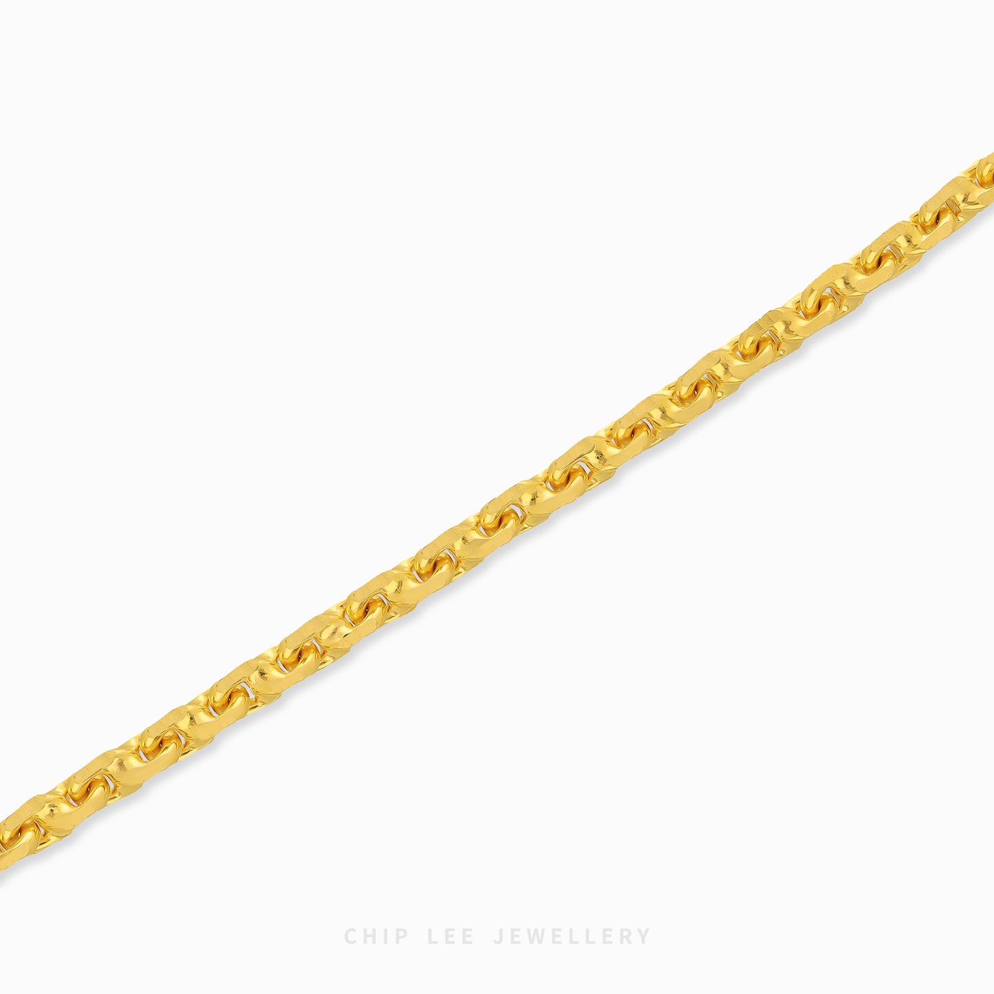 Textured gold chain bracelet with organic interlocking links and clasp closure.