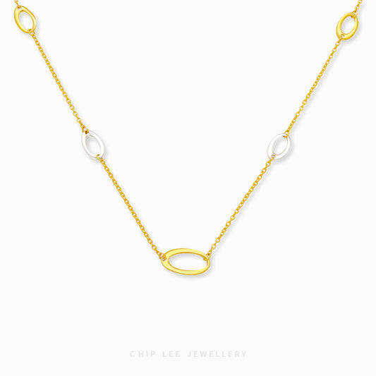 Duo Tone Oval Necklace - Chip Lee Jewellery
